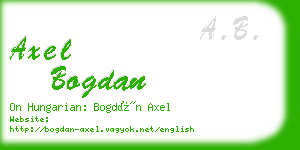 axel bogdan business card